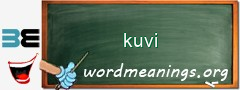 WordMeaning blackboard for kuvi